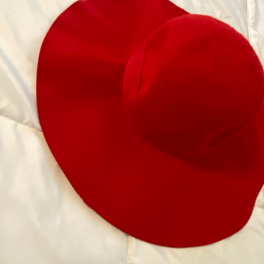 Red Wide Brimmed Floppy Hat
